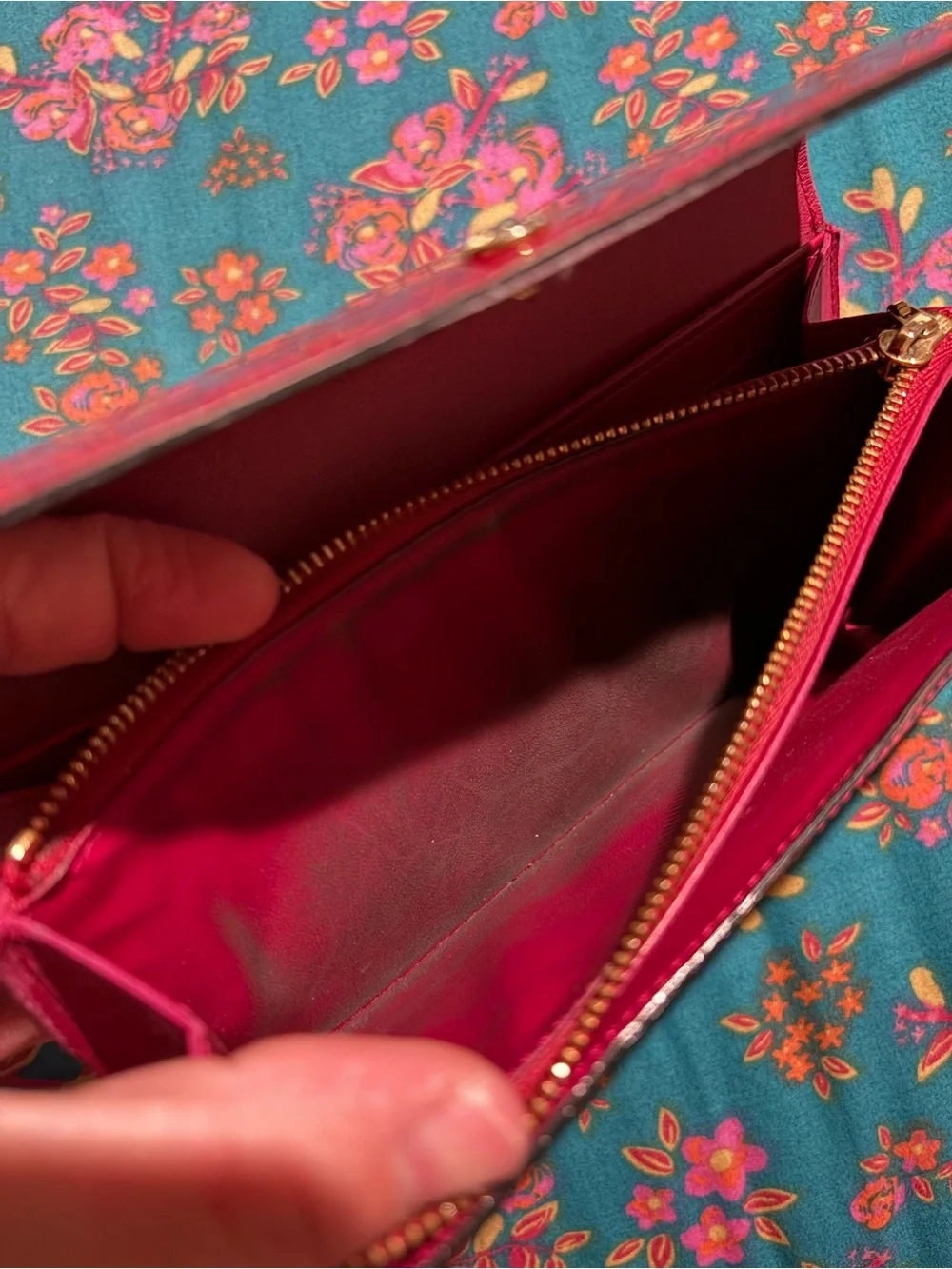 Louis Vuitton Red Vernis Embossed Long Wallet